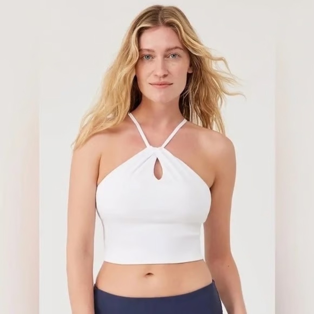 Outdoor Voices Rib Halter Top White Size S NWT